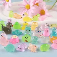 Креативный мультфильм светящийся кролик маленькая утка панды клубничный медведь черепаха смола крем-заколка для волос