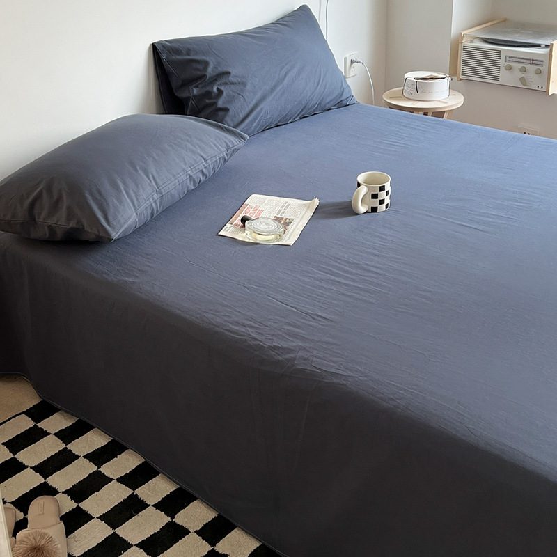 Sábanas de algodón lavado de algodón pieza individual 100 sábanas de algodón puro dormitorio de estudiantes cama individual doble sábana juego de tres piezas 3