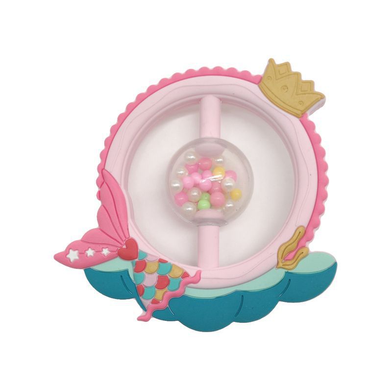 Anillo de goma de diente para bebés pequeños, campana tranquilizadora, juguetes para bebés de 0 - 1 años de edad, agarre y mordida palillos molares para la educación temprana.