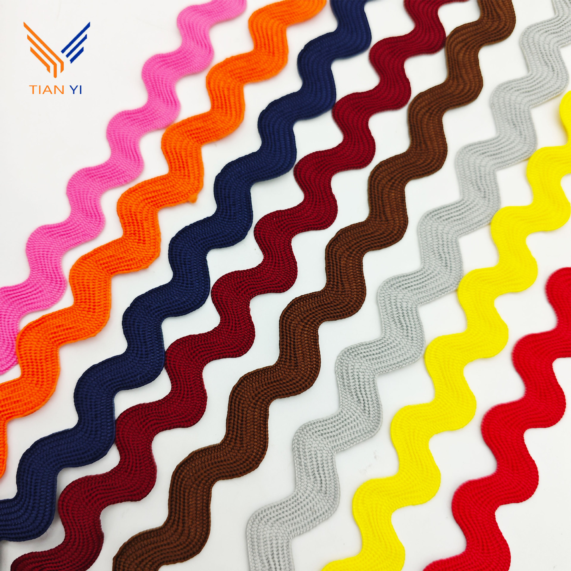 Cinturón de borde curvo de color de 1,3 cm, tejido ondulado, almohada, decoración de mochila, Lolita Hanfu, encaje, accesorios en forma de S