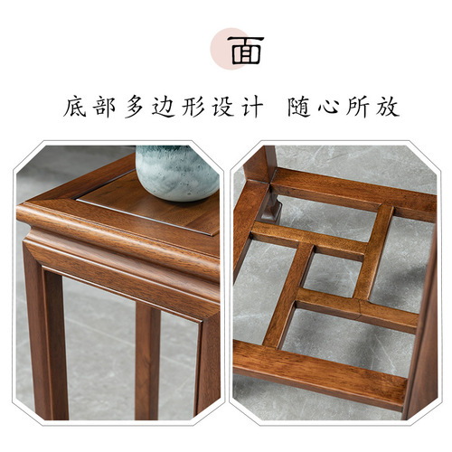 OD59 wholesale ebony wood new Chinese style flower stand living room solid wood flower stand storage rack balcony floor-standing bonsai flower