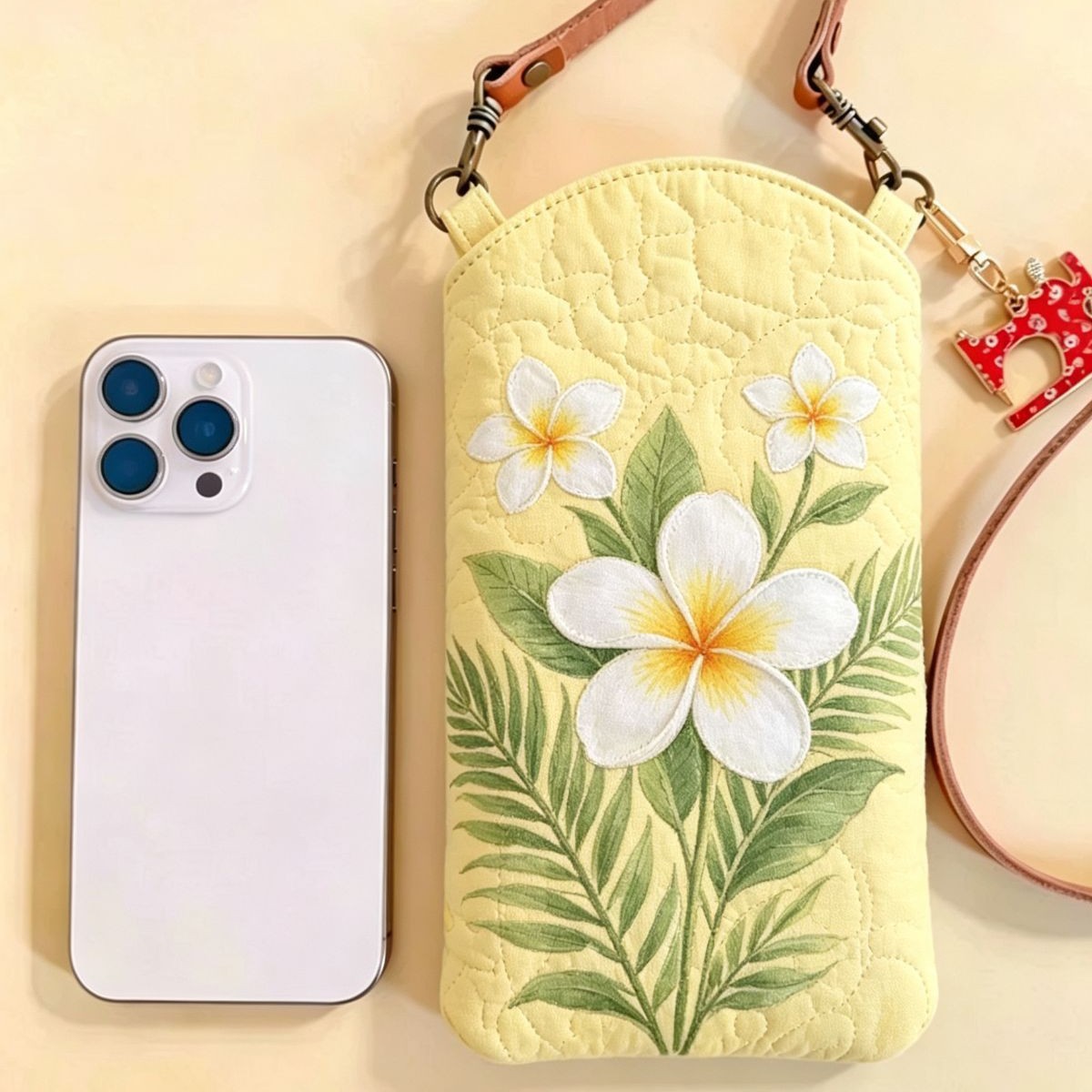2026 New Model 3D Digital Print Quilted Embroidered Phone Bag, Convenient Portable Crossbody Phone Bag with Lanyard H823 Cross-Border