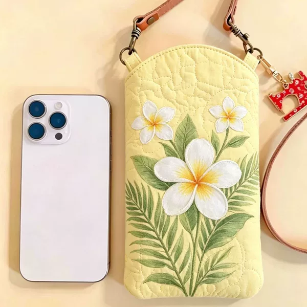 2026 New Model 3D Digital Print Quilted Embroidered Phone Bag, Convenient Portable Crossbody Phone Bag with Lanyard H823 Cross-Border
