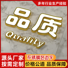 ステンレス鋼エッジ付き文字、アクリル製ウォールステッカー、発光文字、外商向けドアサイン、ミニ樹脂看板