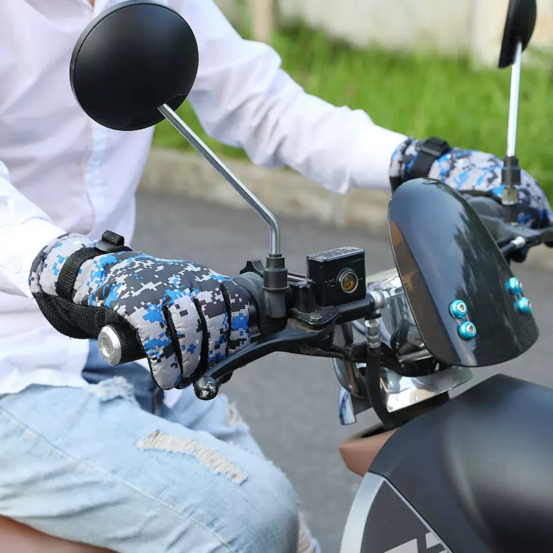 冬季迷彩手套加厚加绒保暖骑行手套时尚户外防风防水滑雪加棉手套