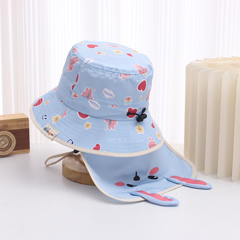Sombrero de cuello sombrero de pescador para niños y niñas sombrero de sol sombrero de playa sombrero anti-UV sombrero de sol