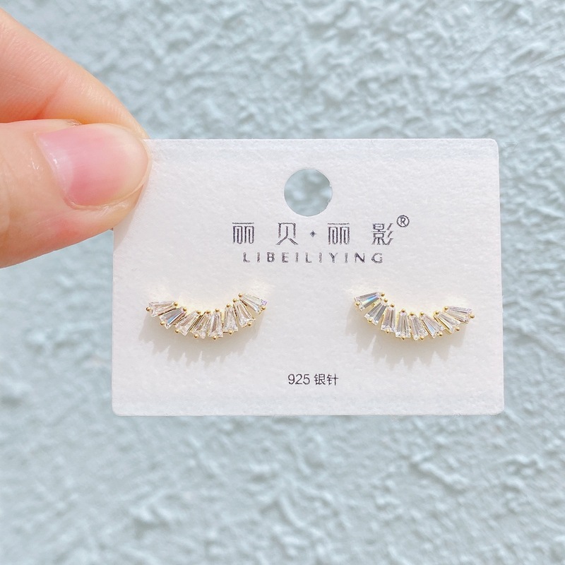 丽贝丽影/丽银银针锆石耳钉韩系款ins风甜美耳饰百搭精致饰品预售|undefined