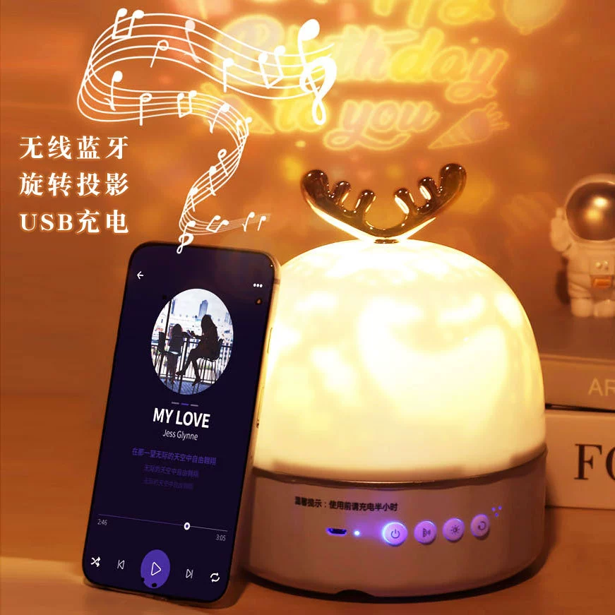 Shake Tone Звездный свет Проектор Пульт дистанционного управления Bluetooth Музыка USB Зарядка Вращающаяся проекция мечты Звездный ночник Рисунок 6