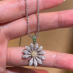 クォン・ジルン デイジー ネックレス ライトラグジュアリー ニッチ インス風デザイン 絶妙でシンプル 高級感 鎖骨チェーン 女性用
