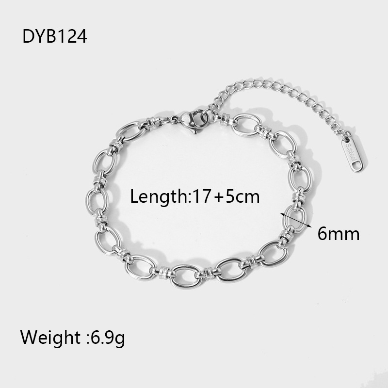 9g Weight Simple Style Solid Color 304 Stainless Steel 18K Gold Plated Bracelets