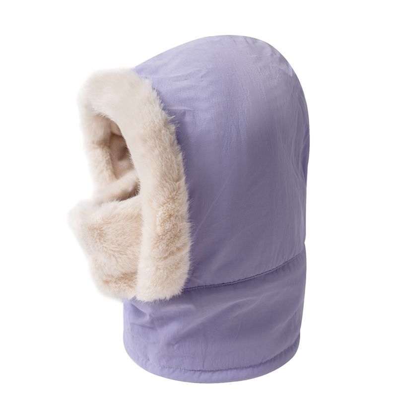 Caliente impermeable a prueba de viento Lei Feng sombrero Cuello de piel 2023 de invierno de las mujeres de esquí pullover Cap Otoño e Invierno forrado de lana engrosada
