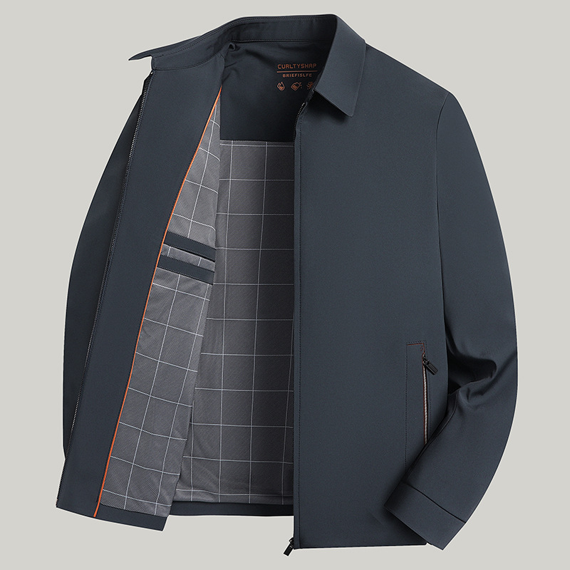 Men's Jacket Business Casual Solid Colour Lapel Autumn Coat_voghion.com