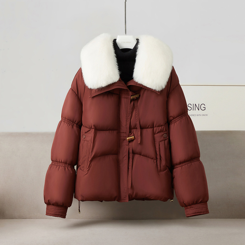 Comercio exterior ropa de algodón de cuello de cabello para mujeres 2025, nueva moda coreana de invierno con chaqueta de algodón de plumón tendencia transfronteriza image 4