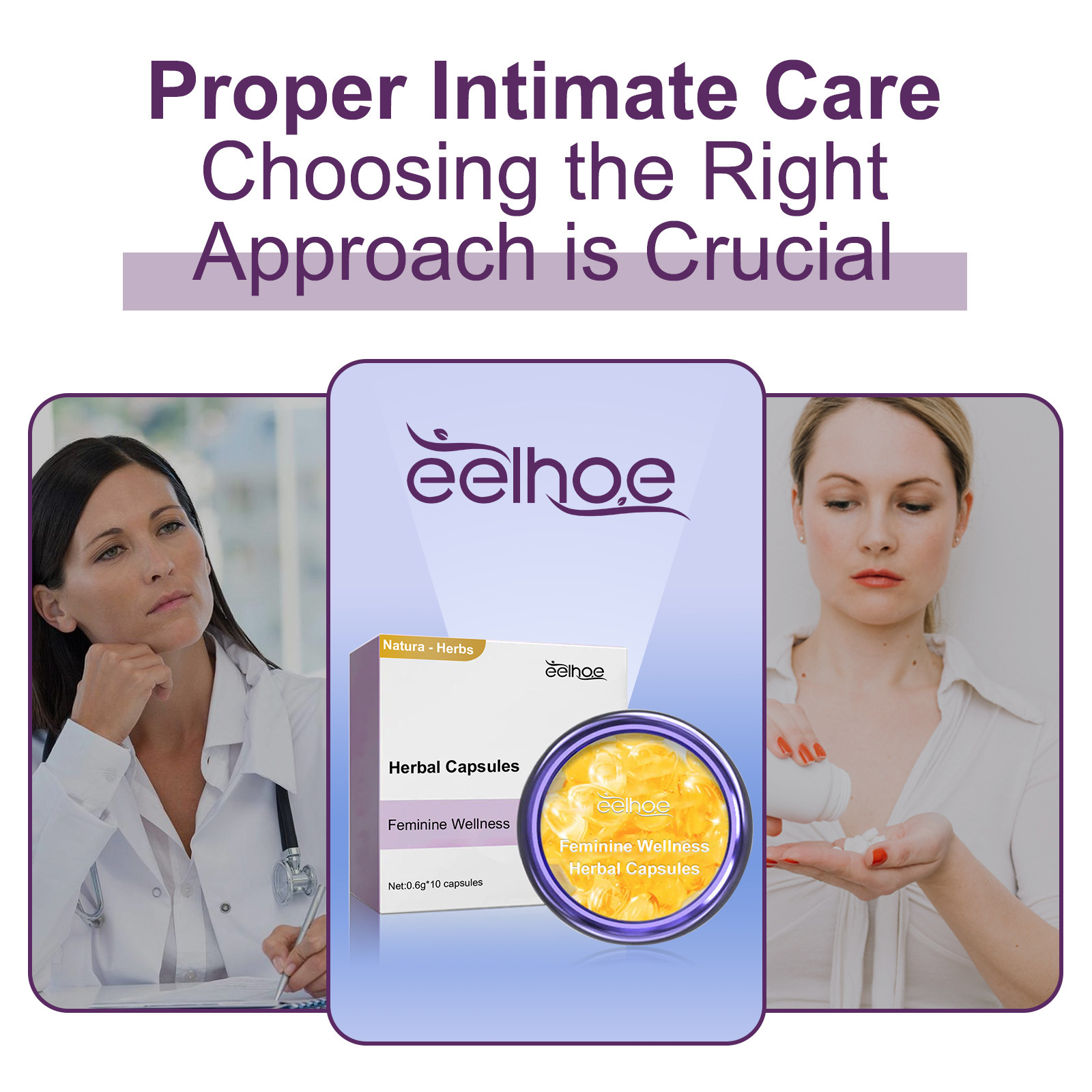 EELHOE Women's Care Kräuterkapseln lindern Juckreiz, reinigen den Geruch, sind mild und nicht reizend_voghion.com