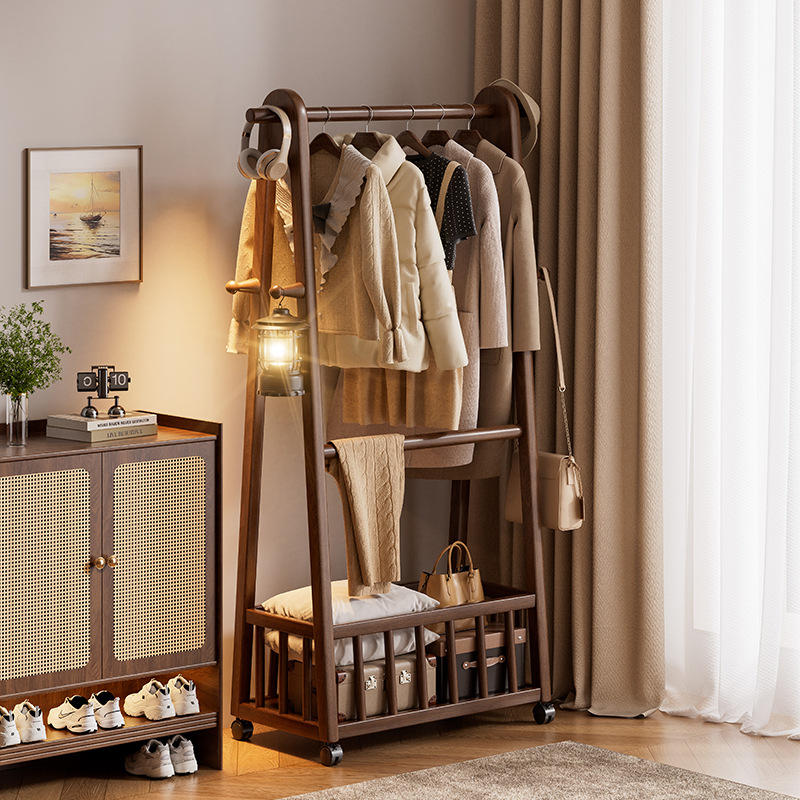 Solid wood floor-standing clothes hanger new model that does not…