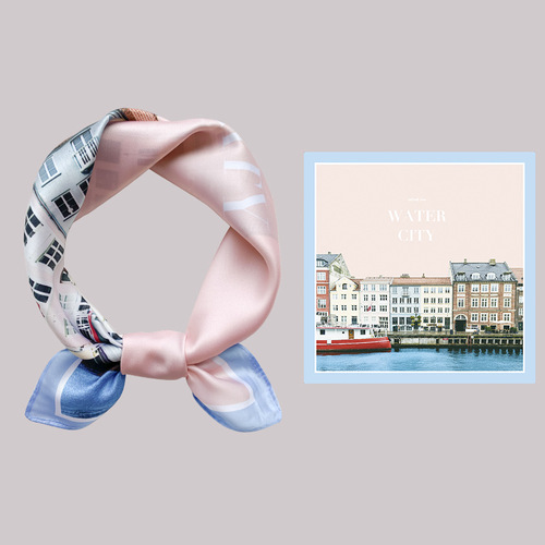53cm Korean Spring Silk Scarf Wholesale Women Korean Fashion Multi-functional Neck Scarf Professional Versatile Small Square Scarf
