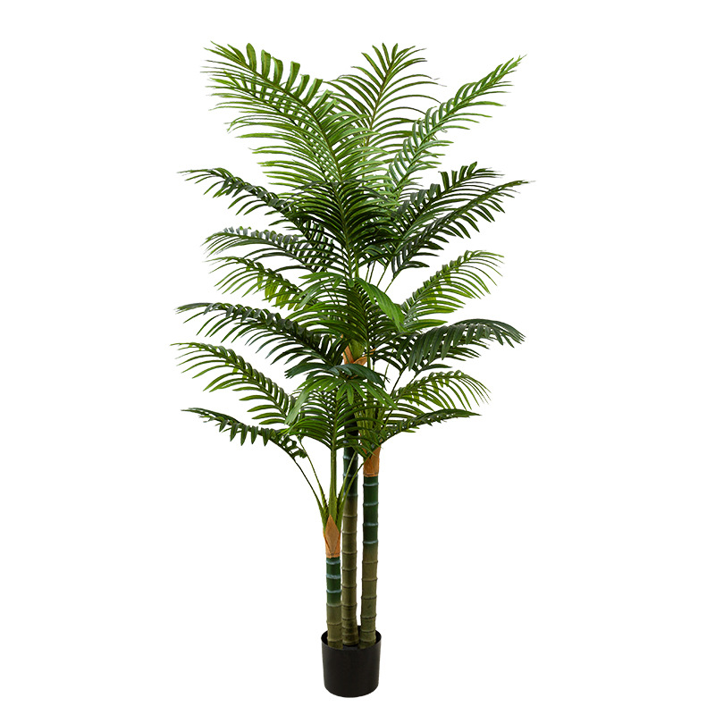 Simulación de girasol de cola suelta, planta verde de girasol de cola de fénix, planta en maceta de piso, decoración de sala de estar grande, árbol falso, planta de palmera