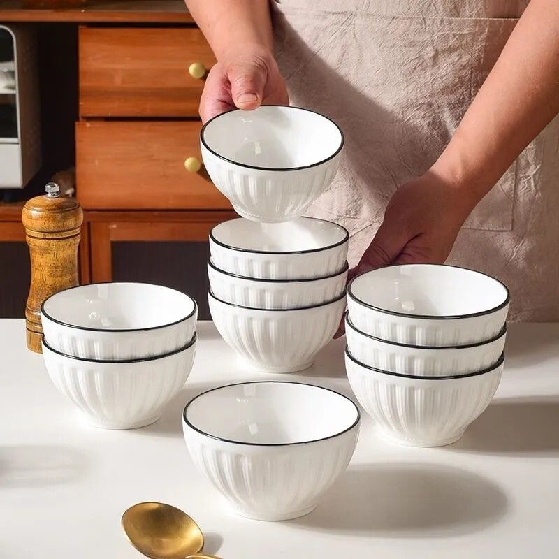 2026 New Model Bowl and Plate Set, High Aesthetic Value Bowl and Plate Set, Single-Person Tableware, Household Dishes, 4.5inch Rice Bowls, Stylish, Free Shipping 2026 New Model Bowl and Plate Set, High Aesthetic Value Bowl and Plate Set, Single-Person Tableware, Household Dishes, 4.5inch Rice Bowls, Stylish, Free Shipping