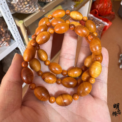 太行崖柏陈化料橄榄珠1.2x1.7搭配隔珠0.6男女款佛珠手串念珠手链