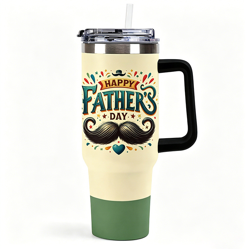 Cross-border una taza de mango personalizada de 40oz taza de automóvil taza de acero inoxidable de gran capacidad taza de paja taza de automóvil