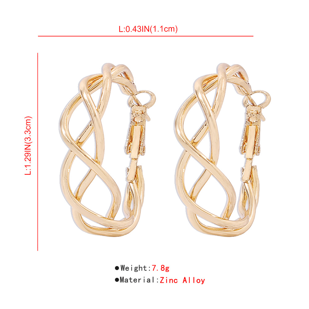 simple trend personality geometric woven twist earringspicture1