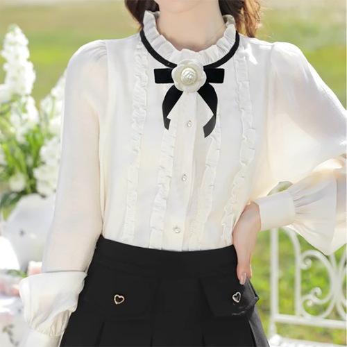 High-end camellia brooch Fashion velvet flower accessories Women's dress decorations Korean style pins