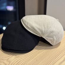 新款2025文艺复古前进帽子女春秋百搭显脸小鸭舌帽时尚休闲画家帽