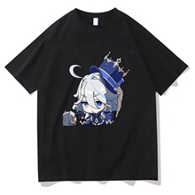 Anime Genshin Impact Furina T Shirts Kawiai Women T Shirt