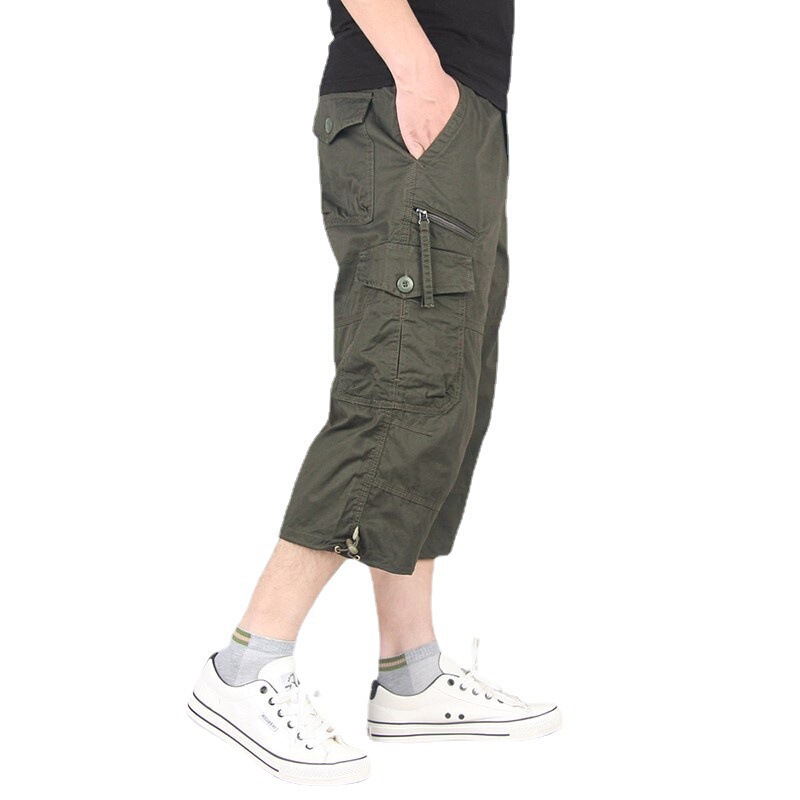 Wholesale Loose-Fitting Workwear Men's Sports Shorts, Plus Size 7/8 Length Pants for Big and Tall Individuals, Durable