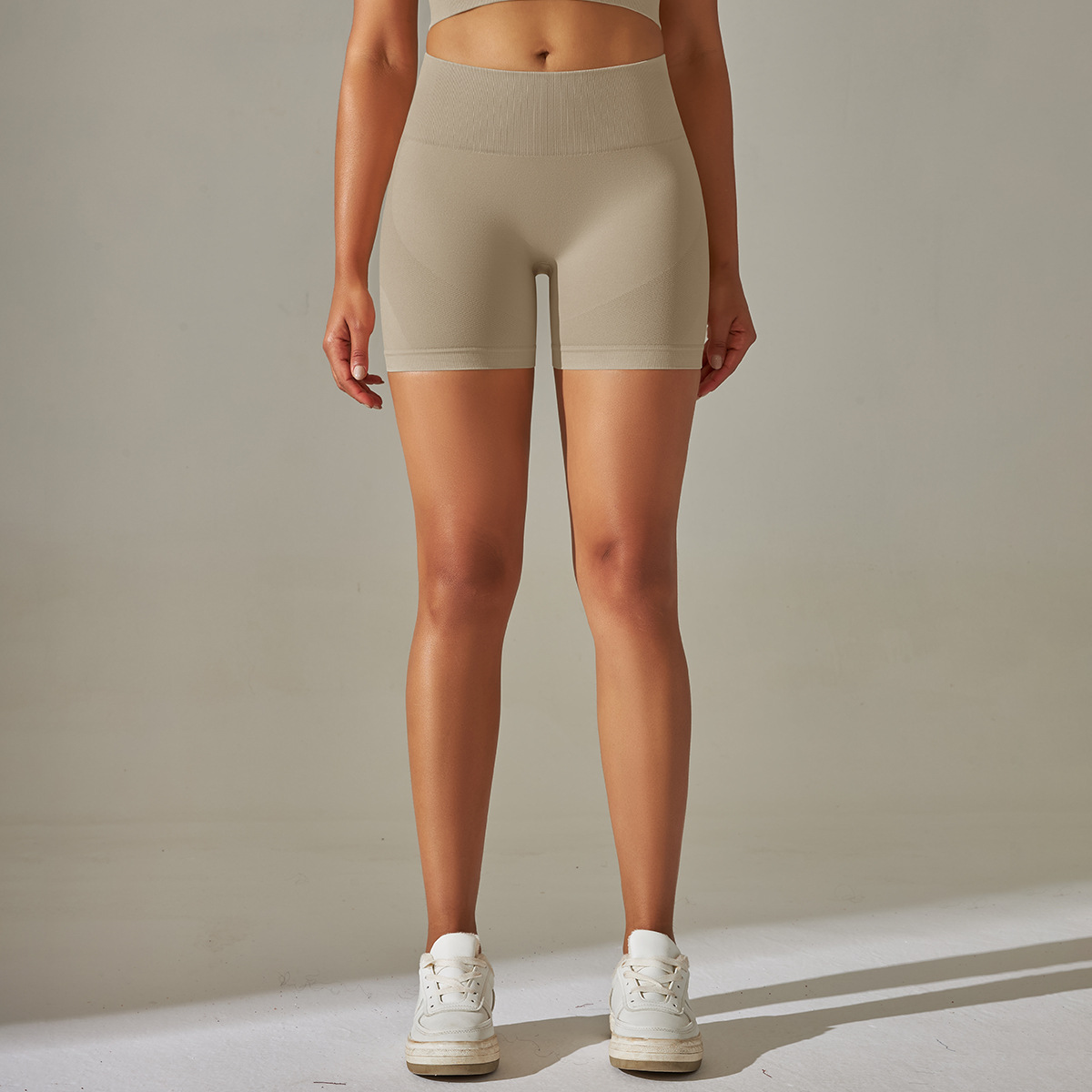 Pantaloni de yoga uni, tricotați fără cusături, culoare piersică, pentru ridicarea feselor și strângerea abdomenului, cu talie înaltă, pentru sport, alergare, fitness_voghion.com