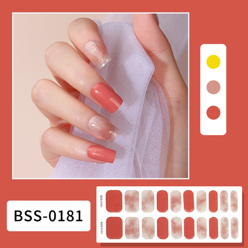 Internet celebrity gel nail stickers UV semi-cured phototherapy European and American nail stickers Amazon baked light nail stickers 20