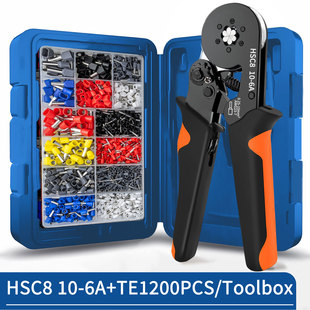 Cross-Border European-Style Tubular Terminal Crimping Pliers Hsc8 10-6A Cold-Pressed Terminal Pliers for 10mm²