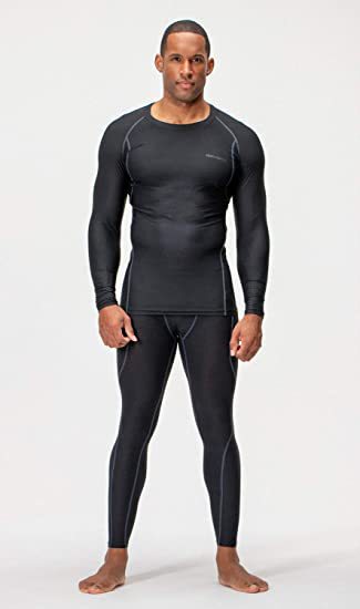 Amazon Autumn and Winter New Men's Fitness Running Moisture-wicking Quick-drying Sports Long-sleeved Compression Warm Shirt