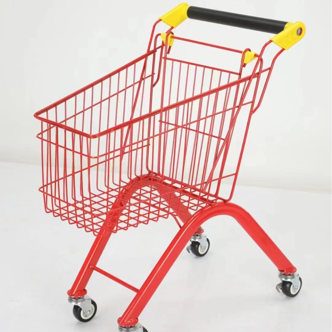 批发供应儿童超市购物车迷你过家家玩具理货车碳钢儿童手推购物车