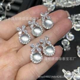 厂家批发S925银在逃公主水沫玉吊坠水沫玉蝴蝶结吊坠小红署同款