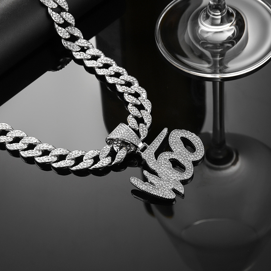 Hip Hop Diamond Woo Pendant Necklace For Men And Women_voghion.com