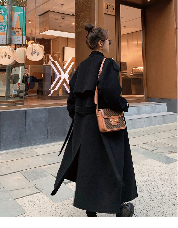 2023 Hepburn Wind Coat Women's Winter Thickened Fashionable Elegant Popular Korean Loose Double-breasted Woolen Coat Trendy_voghion.com