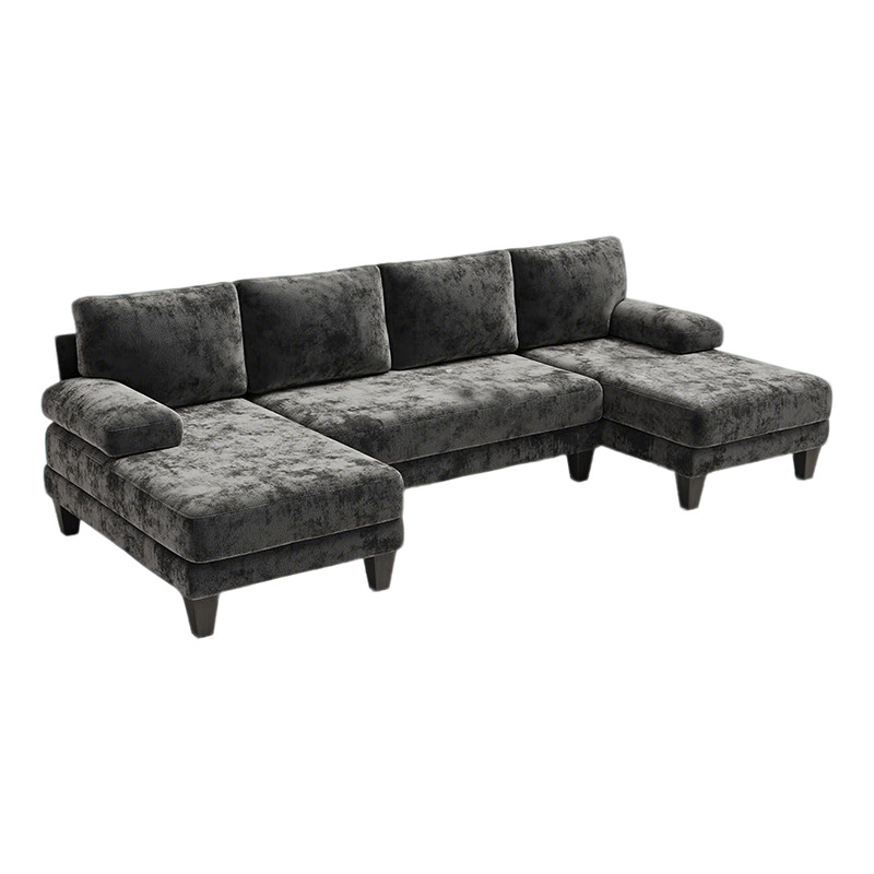 Amazon explosivo marco semi-compresible esponja sofá sala de estar en forma de U combinación sofá sillón doble sofá de apartamento