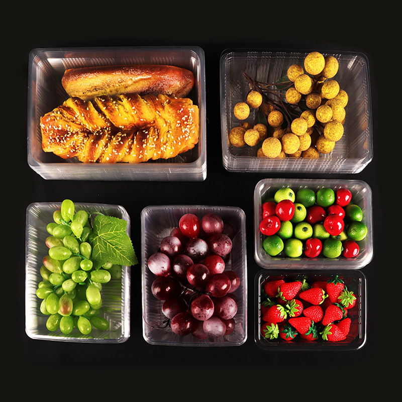Caja de embalaje desechable sin tapa, caja transparente para cortar frutas 2116, bandeja para frutas, embalaje especial reforzado para alimentos frescos para fruterías.