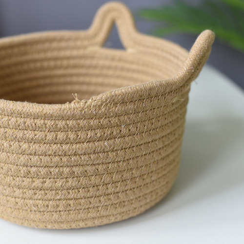 Storage basket wholesale cotton basket woven basket rattan cat ear round internet celebrity storage basket manufacturer direct sales basket