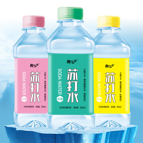 Quxiaozhao soda water 350ML*24 bottles full box airless weakly alkaline fruity soda drink live broadcast group purchase wholesale