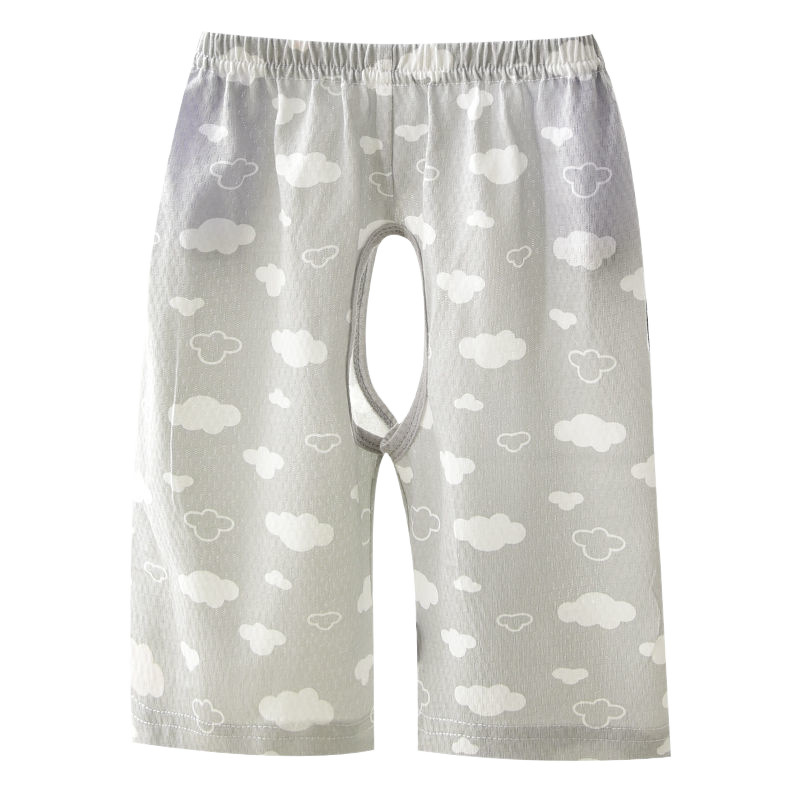 오픈 크로 치 바지  소녀 메쉬 얇은  카프리 바지 파자마 바지 어린이 에어컨 바지 여름 느슨한 통기성 핫