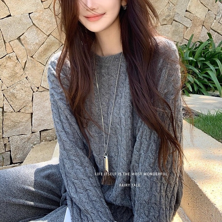 Lilylikes"老钱松弛"露思同款1070g美利奴羊毛针织上衣裤子套装|undefined
