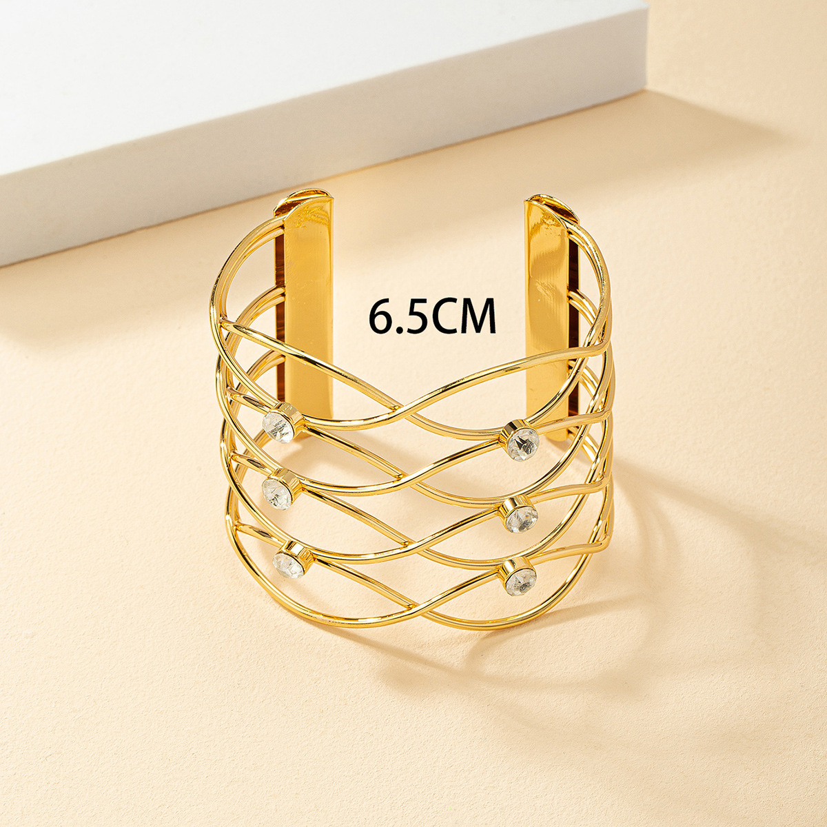 Commute Solid Color Zircon Metal Wholesale Bangle display picture 1