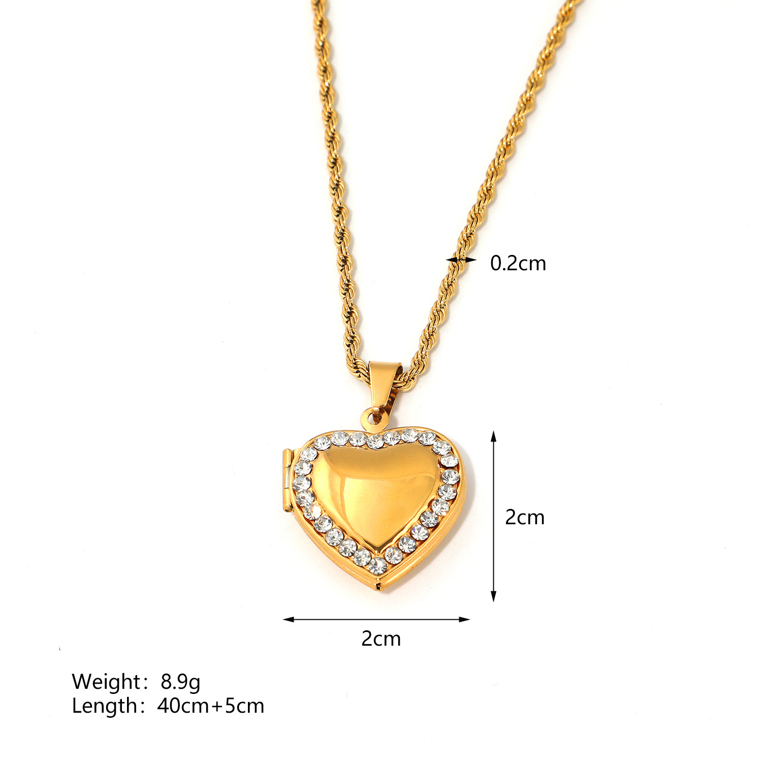 Wholesale Jewelry Retro Book Envelope Heart Shape 304 Stainless Steel Plating Pendant Necklace display picture 2
