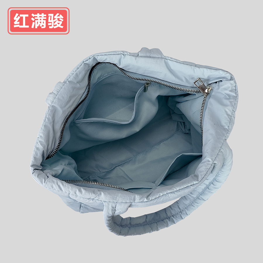 Gran Capacidad de nylon bolsa de las axilas de las mujeres de color sólido suave abajo bolso de algodón nicho simple bolso de hombro ligero