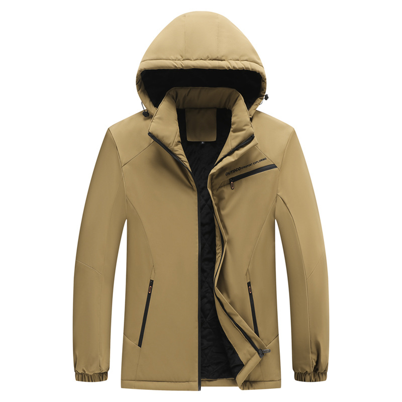 Al Aire Libre invierno más tamaño chaqueta de los hombres forrado de lana engrosada caliente extra grande a prueba de viento a prueba de lluvia de mediana edad y ancianos ropa de Montañismo