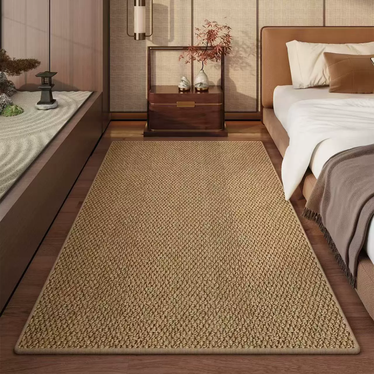 Имитация сизаля, прикроватный ковер для спальни, подушка, прикроватное одеяло для главной спальни, длинная полоса, устойчивое к пятнам, противоскользящее, легко ухаживать за прикроватным ковриком