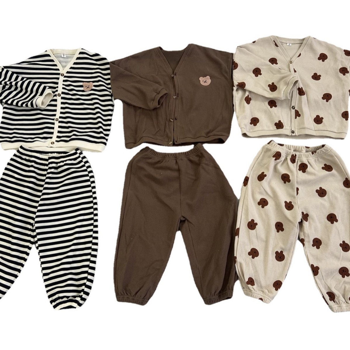 23031 Linnanxi-traje informal de dos piezas para niños y niñas, estilo coreano, tejido, estampado, otoño 25