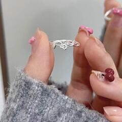 2025新款知春925银色花朵戒指女小众设计轻奢高级感戒指开口可调